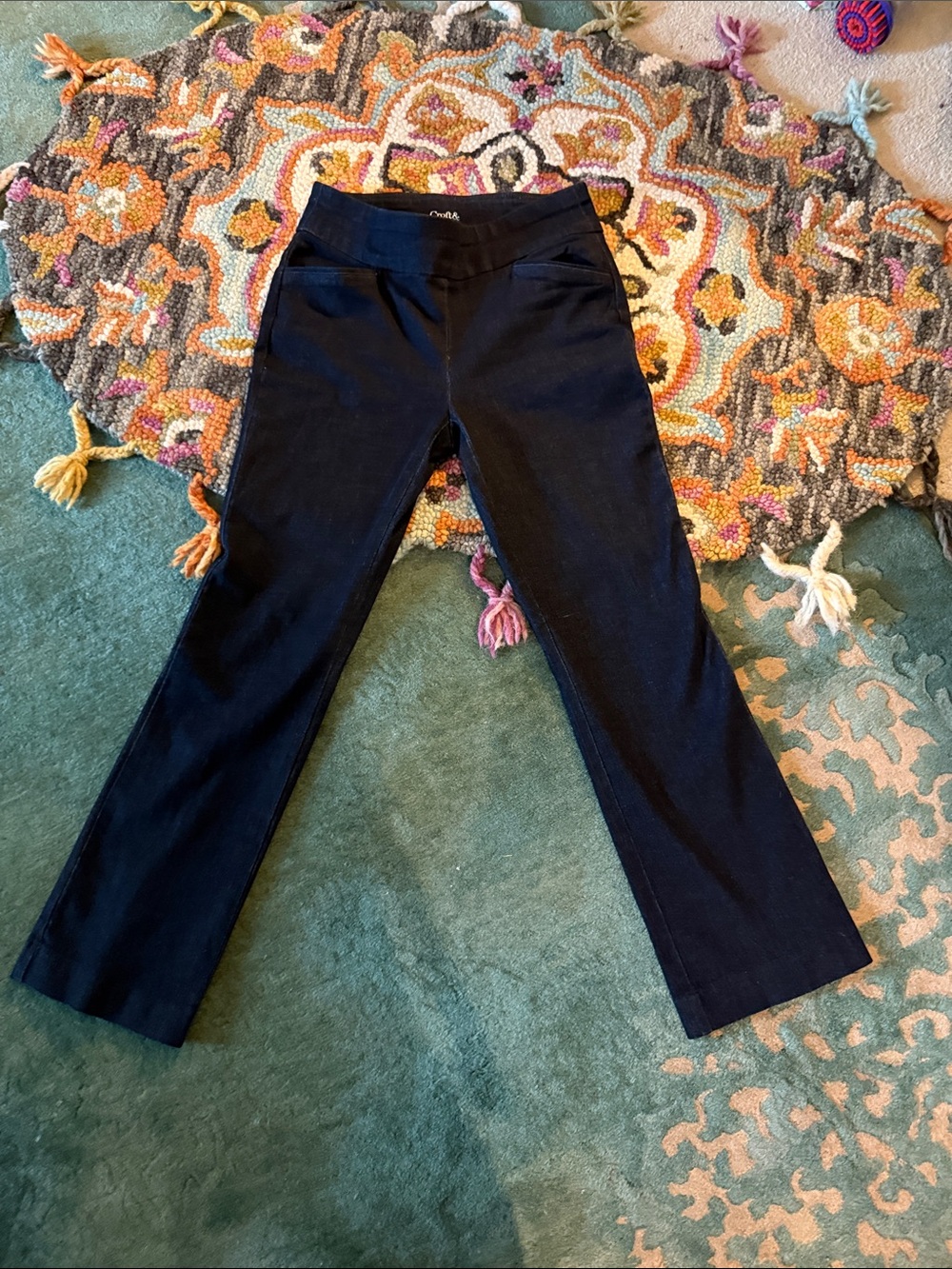 Black Pull-On Slim Bootcut Pants